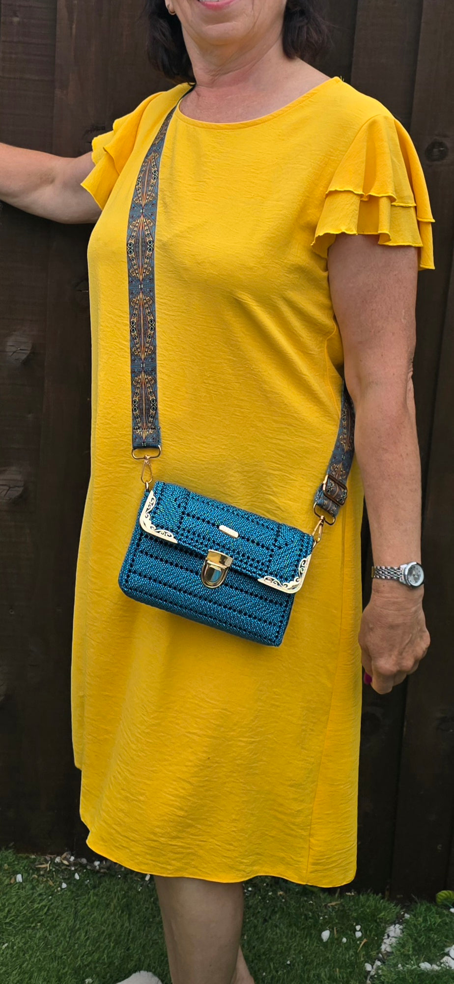Handwoven Turquoise Shoulder Bag