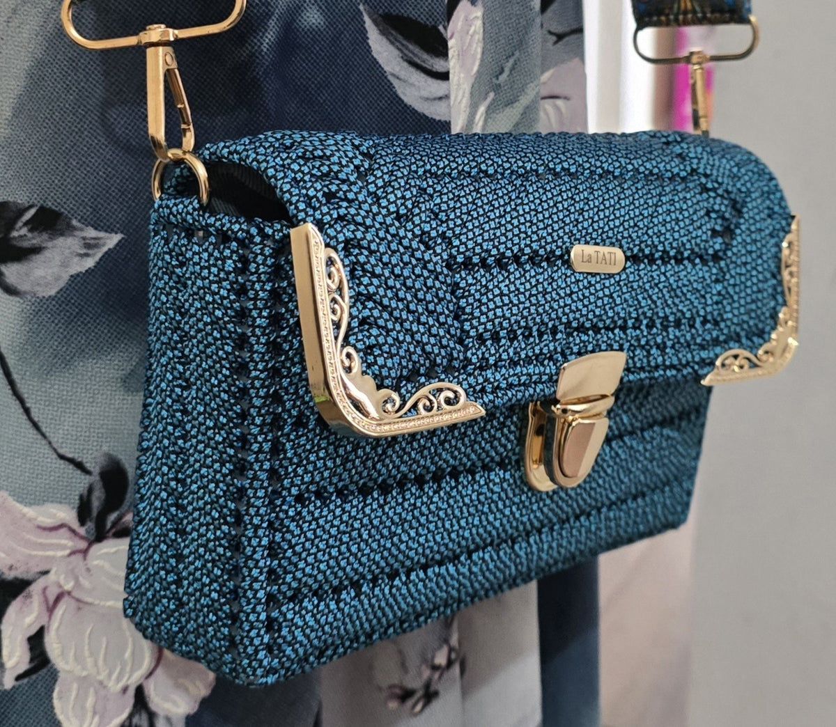 Handwoven Turquoise Shoulder Bag