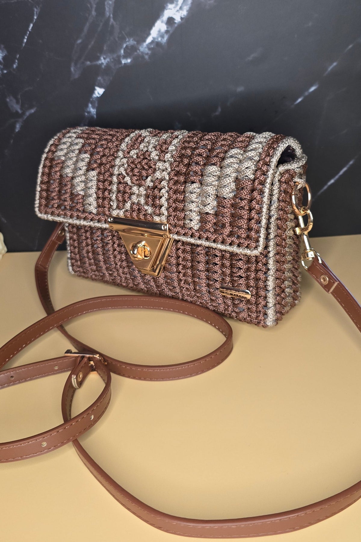 Handwoven Structured Shoulder Bag