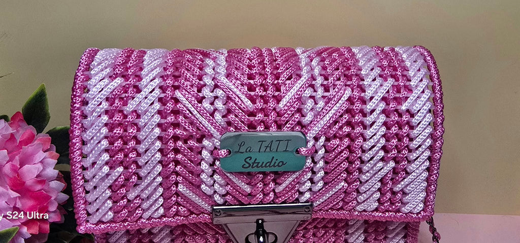 Pink & White Statement Bag.