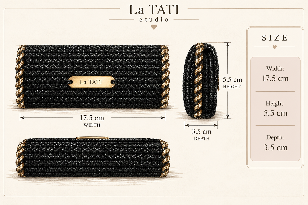 Handmade Black & Gold Glasses Case